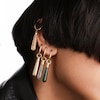 Thumbnail Image 3 of PDPAOLA™ at Zales ICONS Aventurine Medium Teardrop Dangle Single Hoop Earring in Sterling Silver with 18K Gold Plate