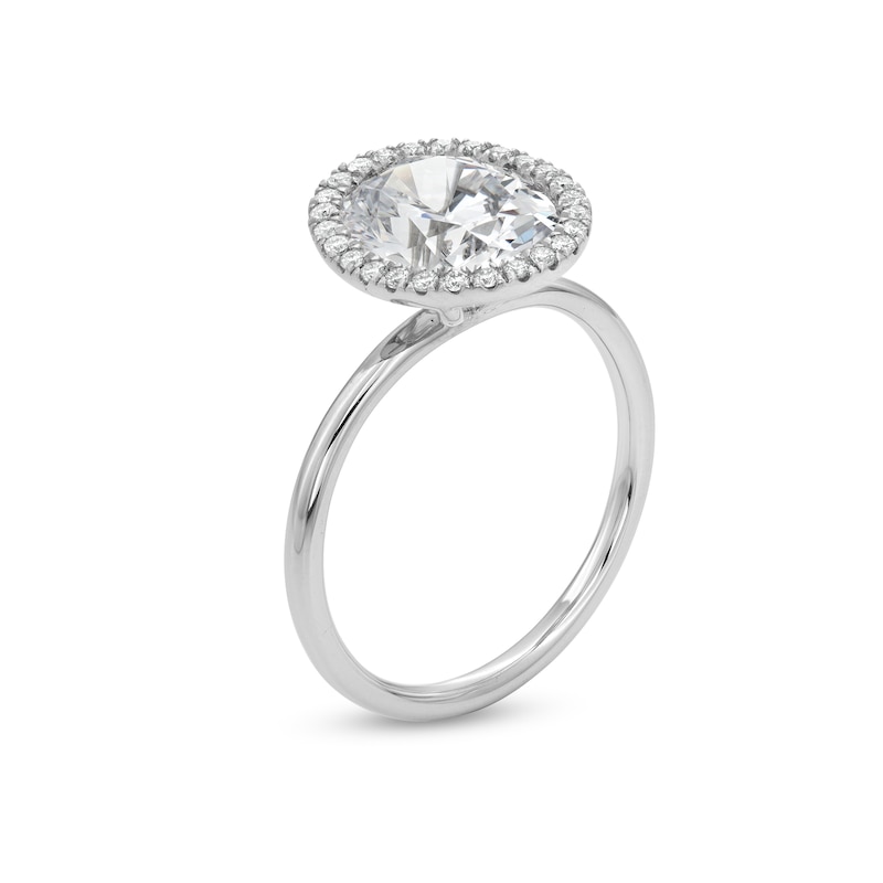 Main Image 3 of 2-5/8 CT. T.W. Oval Certified Lab-Grown Diamond Frame Engagement Ring in 14K White Gold (F/VS2)