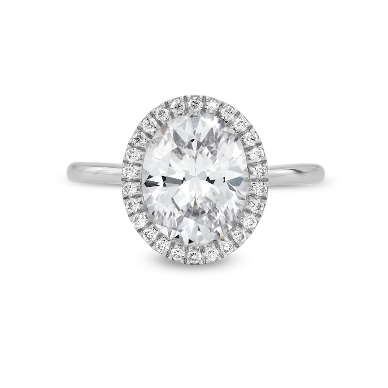 Main Image 4 of 2-5/8 CT. T.W. Oval Certified Lab-Grown Diamond Frame Engagement Ring in 14K White Gold (F/VS2)