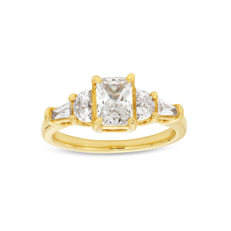 Main Image 1 of 2 CT. T.W. Oval Certified Lab-Grown Diamond Graduated Five Stone Engagement Ring in 14K White Gold (F/VS2)