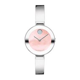 Ladies’ Movado Bold® Bangle Watch with Pink Mother-of-Pearl Dial (Model: 3601178)