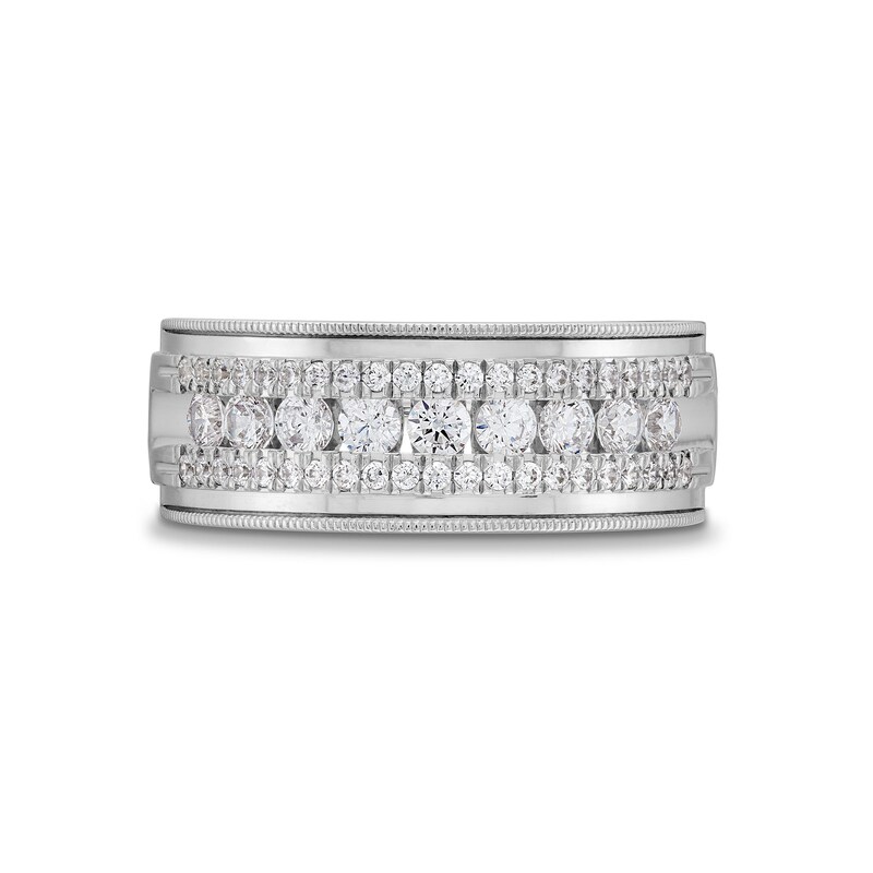 Main Image 3 of 1 CT. T.W. Certified Lab-Grown Diamond Triple Row Vintage-Style Anniversary Band in 14K White Gold (F/VS2)