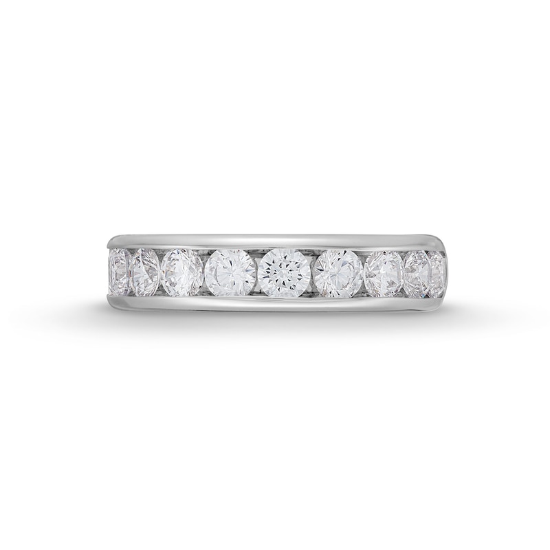 Main Image 4 of 1-1/2 CT. T.W. Certified Lab-Grown Diamond Ten Stone Channel-Set Anniversary Band in 14K White Gold (F/VS2)