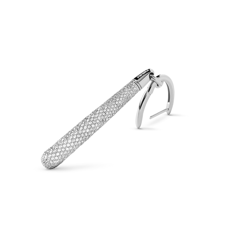 Main Image 3 of PDPAOLA™ at Zales ICONS Cubic Zirconia Large Teardrop Dangle Single Hoop Earring in Sterling Silver