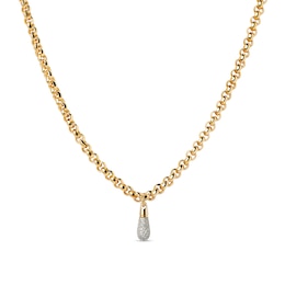 PDPAOLA™ at Zales ICONS Cubic Zirconia Teardrop Dangle Necklace in Sterling Silver with 18K Gold Plate - 19.5"