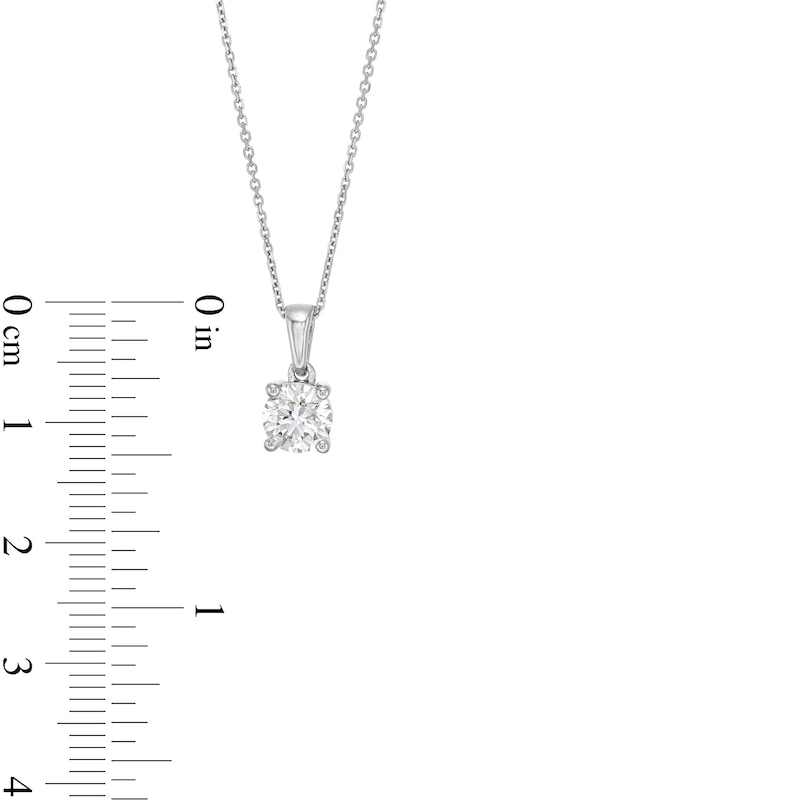 Main Image 4 of 3/4 CT. Certified Lab-Grown Diamond Solitaire Pendant in 14K White Gold (I/SI2)
