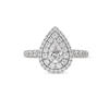 Thumbnail Image 3 of Vera Wang Love Collection 1-1/5 CT. T.W. Pear-Shaped Diamond Double Frame Engagement Ring in 14K White Gold