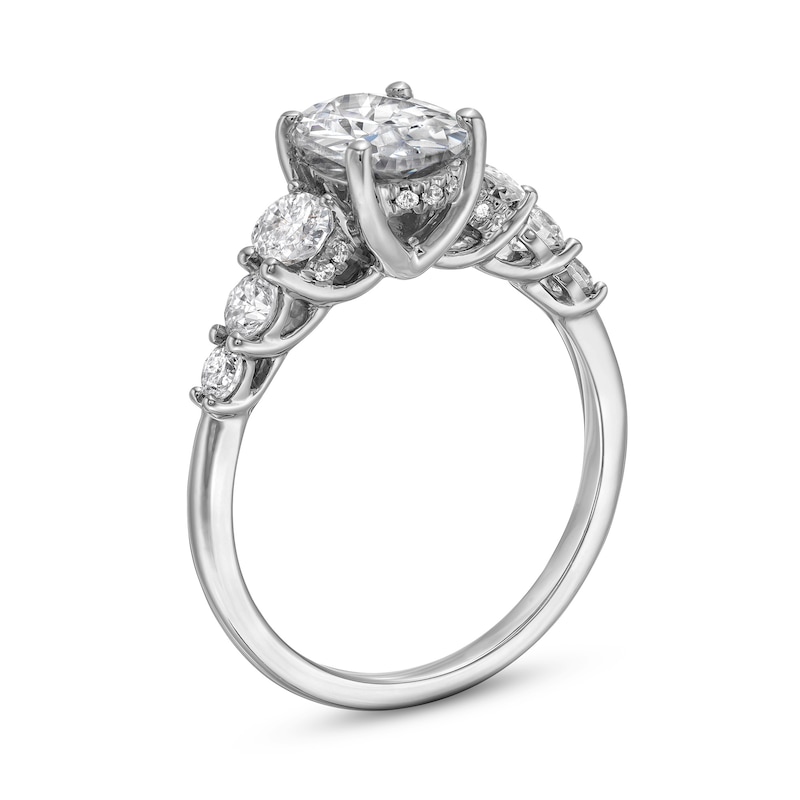 Main Image 3 of 2-1/3 CT. T.W. Oval and Round Certified Lab-Grown Diamond Seven Stone Graduated Engagement Ring in 14K White Gold