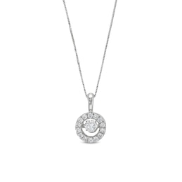 1 CT. T.W. Certified Lab-Grown Diamond Open Circle Frame Pendant in 10K White Gold (I/SI2)