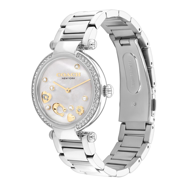 Main Image 2 of Women’s Coach Cary Crystal Accent Watch with Mother-of-Pearl Dial (Model: 14504264)