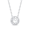 Thumbnail Image 1 of 1 CT. Certified Lab-Grown Diamond Bezel-Set Solitaire Pendant in 14K White Gold (F/SI2) - 19"