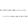 Thumbnail Image 3 of Oval Blue and White Lab-Created Sapphire Bypass Link Alternating Bracelet in Sterling Silver - 7.25”