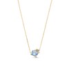 Thumbnail Image 1 of Emerald-Cut Sky Blue Topaz and White Topaz Cluster Tilted Necklace in 10K Gold