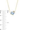 Thumbnail Image 3 of Emerald-Cut Sky Blue Topaz and White Topaz Cluster Tilted Necklace in 10K Gold