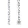 Thumbnail Image 3 of Oval White Lab-Created Sapphire Bezel-Set Double Row Alternating Bracelet in Sterling Silver - 7.25&quot;