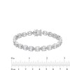 Thumbnail Image 4 of Oval White Lab-Created Sapphire Bezel-Set Double Row Alternating Bracelet in Sterling Silver - 7.25&quot;