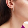 Thumbnail Image 2 of 1 CT. T.W. Diamond Slant Trios Hoop Earrings in 10K Gold