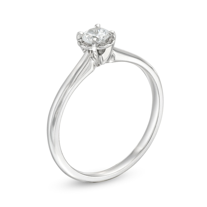 Main Image 3 of 1/4 CT. Diamond Miracle Solitaire Ring in 14K White Gold