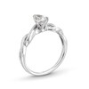 Thumbnail Image 2 of 1/2 CT. Pear-Shaped Diamond Solitaire Twist Shank Ring in 14K White Gold