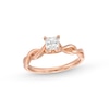 Thumbnail Image 0 of 1/2 CT. Princess-Cut Diamond Solitaire Twist Shank Ring in 14K Rose Gold