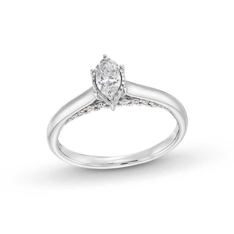 1/2 CT. T.W. Marquise Diamond Engagement Ring in 14K White Gold | Zales ...