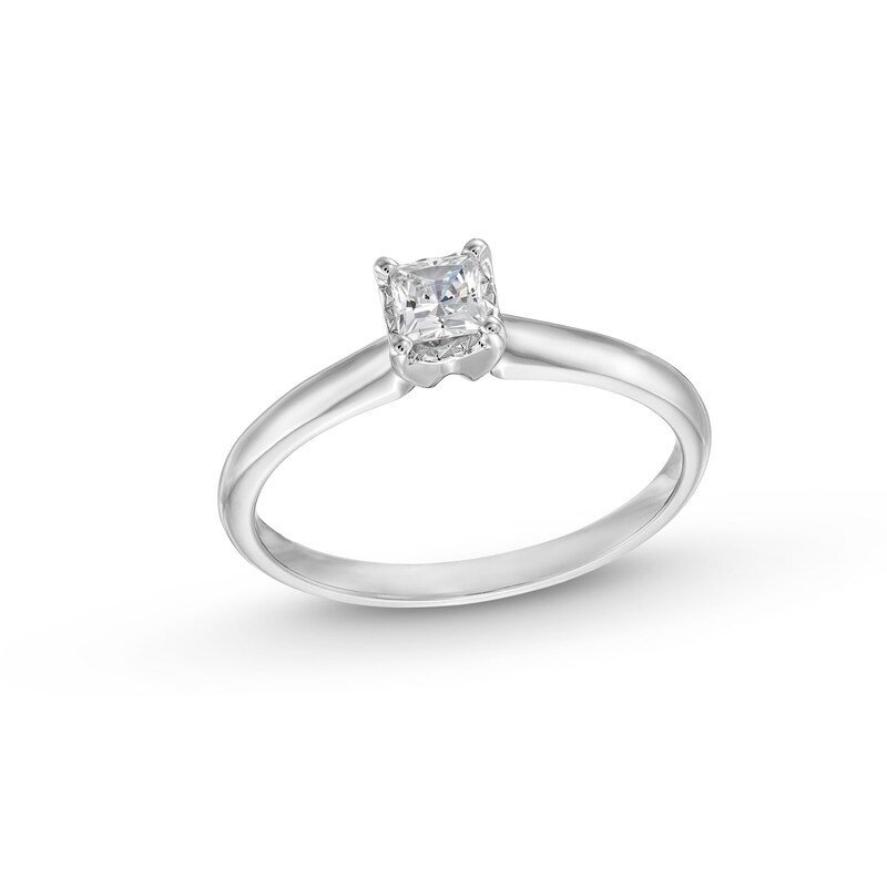 Main Image 1 of 1/4 CT. Princess-Cut Diamond Miracle Solitaire Ring in 14K White Gold