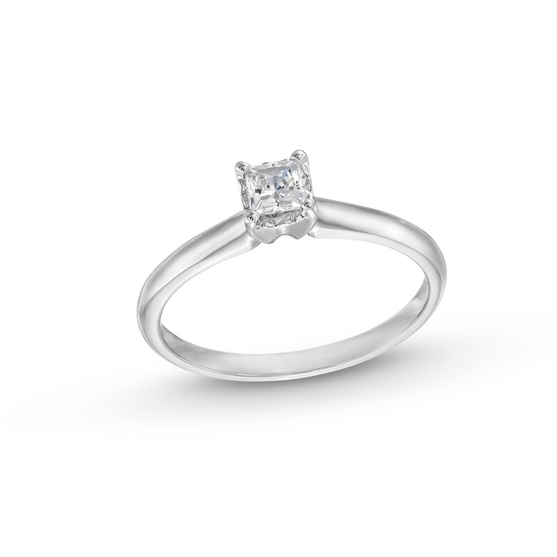 1/4 CT. Princess-Cut Diamond Miracle Solitaire Ring in 14K White Gold