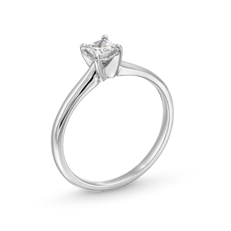 1/4 CT. Princess-Cut Diamond Miracle Solitaire Ring in 14K White Gold