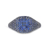 Thumbnail Image 4 of Blue Lab-Created Sapphire Signet Ring in Sterling Silver and Black Rhodium Plate