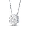 Thumbnail Image 2 of 1 CT. T.W.  Lab-Grown Multi-Diamond Flower Necklace in 10K White Gold (F/SI2) - 19"