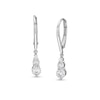 Thumbnail Image 1 of 1/3 CT. T.W. Diamond Graduated Three Stone Drop Earrings in Sterling Silver