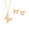 Thumbnail Image 7 of Filigree Butterfly Pendant and Stud Earrings Gift Set in 10K Gold