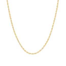 2.4mm Rope Chain Necklace in Semi-Solid 14K Gold - 20"