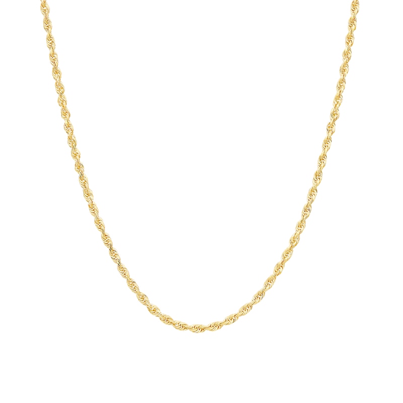 Main Image 1 of 2.4mm Rope Chain Necklace in Semi-Solid 14K Gold - 20"