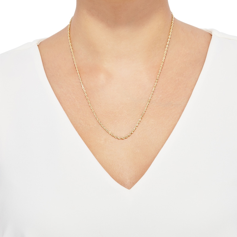 Main Image 2 of 2.4mm Rope Chain Necklace in Semi-Solid 14K Gold - 20"
