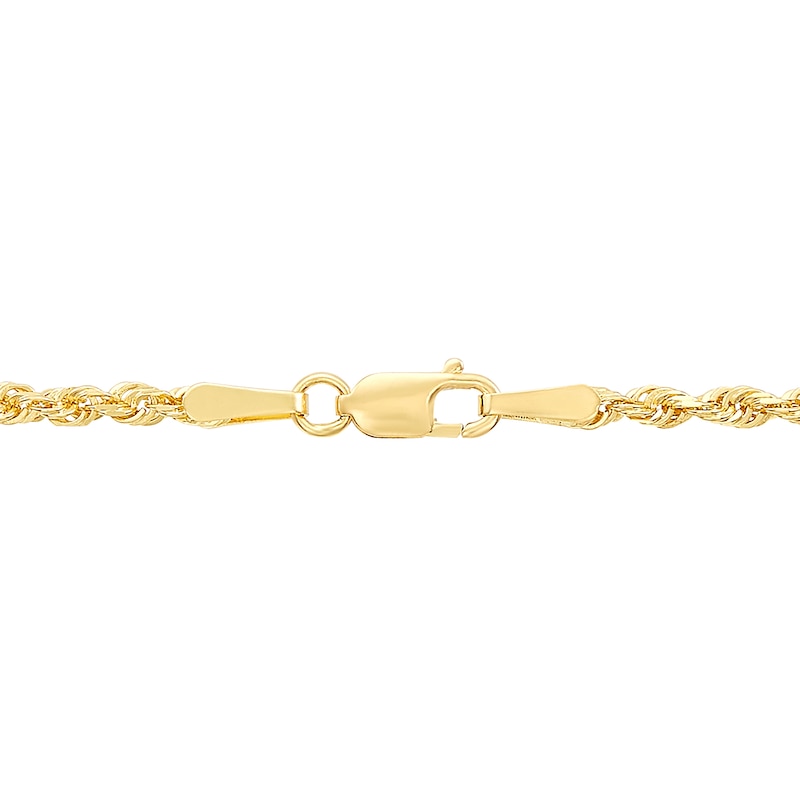 Main Image 4 of 2.4mm Rope Chain Necklace in Semi-Solid 14K Gold - 20"