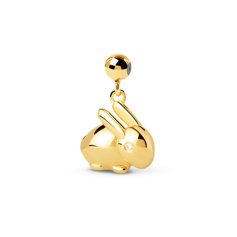 Main Image 1 of PDPAOLA™ at Zales Cubic Zirconia Rabbit Bead Charm in Sterling Silver with 18K Gold Plate