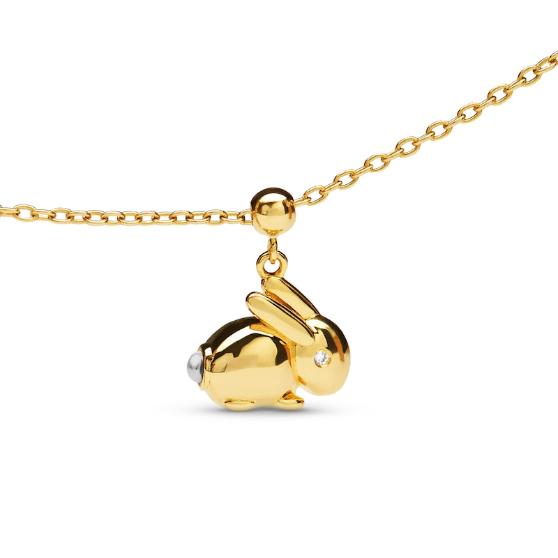 Main Image 3 of PDPAOLA™ at Zales Cubic Zirconia Rabbit Bead Charm in Sterling Silver with 18K Gold Plate