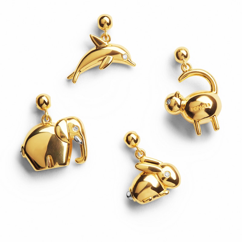Main Image 4 of PDPAOLA™ at Zales Cubic Zirconia Rabbit Bead Charm in Sterling Silver with 18K Gold Plate