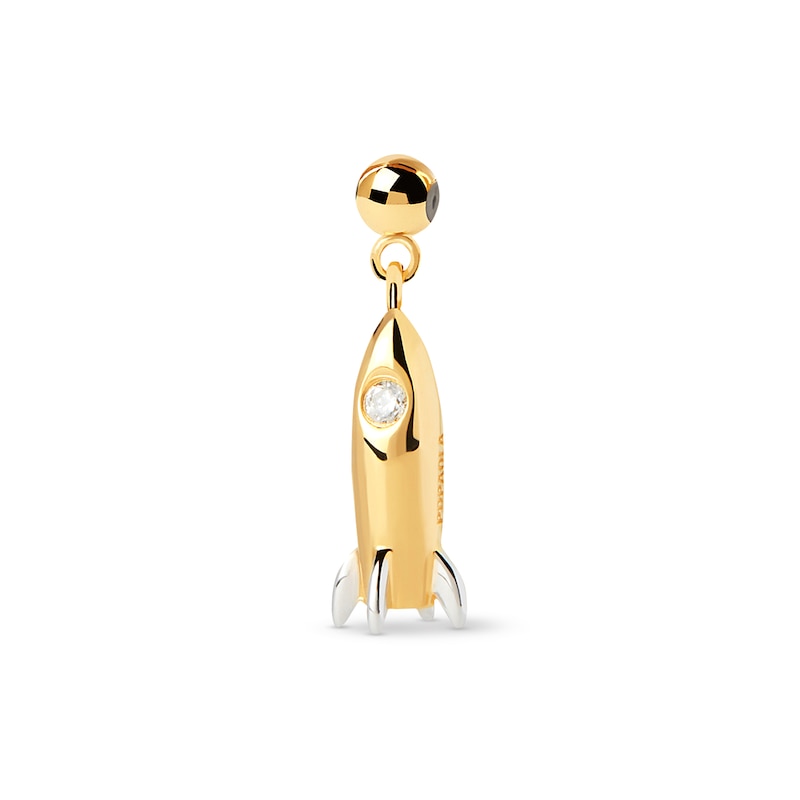 Main Image 1 of PDPAOLA™ at Zales Cubic Zirconia Rocket Bead Charm in Sterling Silver with 18K Gold Plate