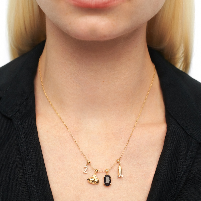 Main Image 2 of PDPAOLA™ at Zales Cubic Zirconia Rocket Bead Charm in Sterling Silver with 18K Gold Plate