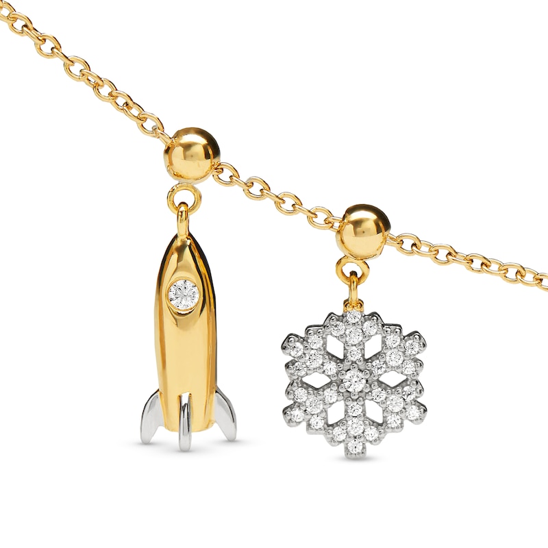 Main Image 3 of PDPAOLA™ at Zales Cubic Zirconia Rocket Bead Charm in Sterling Silver with 18K Gold Plate
