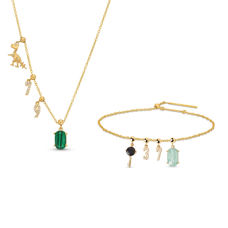 Main Image 3 of PDPAOLA™ at Zales Cubic Zirconia Pisces Zodiac Sign Bead Charm in Sterling Silver with 18K Gold Plate