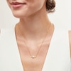 Thumbnail Image 1 of 6.0-6.5mm Button Cultured Freshwater Pearl "MOM" Necklace in Sterling Silver with 14K Gold Plate