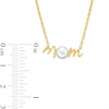 Thumbnail Image 2 of 6.0-6.5mm Button Cultured Freshwater Pearl "MOM" Necklace in Sterling Silver with 14K Gold Plate