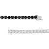 Thumbnail Image 3 of 5.0mm Black Onyx and White Lab-Created Sapphire Half-and-Half Tennis Bracelet in Sterling Silver - 7.5"