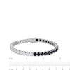 Thumbnail Image 4 of 5.0mm Black Onyx and White Lab-Created Sapphire Half-and-Half Tennis Bracelet in Sterling Silver - 7.5"