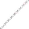 Thumbnail Image 1 of 5.0mm Freshwater Cultured Pearl and Diamond Accent "XO" Link Bracelet in Sterling Silver - 7.5"