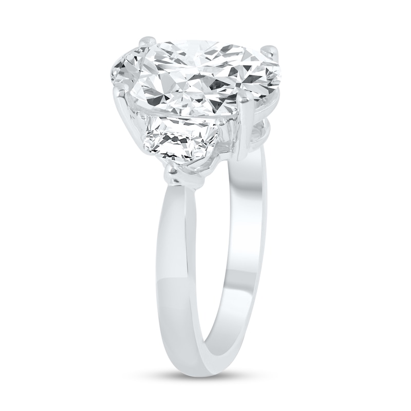 Main Image 2 of 4-3/4 CT. T.W. Oval and Shield Certified Lab-Grown Diamond Three Stone Engagement Ring in 14K White Gold (F/VS2)