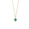 Thumbnail Image 1 of 4.0mm Tilted Princess-Cut Lab-Created Emerald Solitaire Pendant in 10K Gold